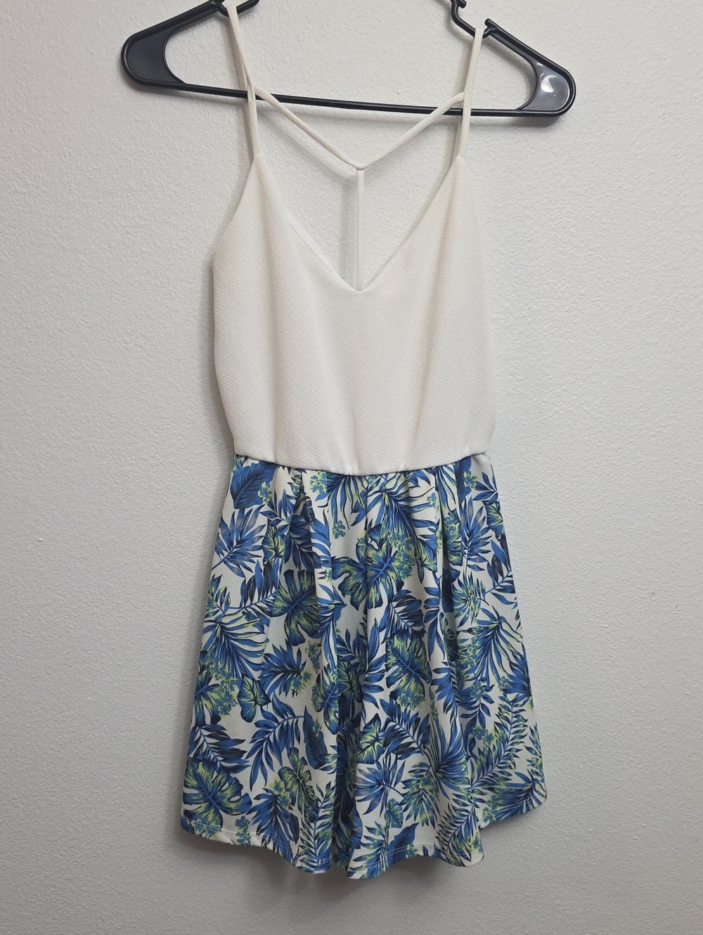 Windsor White And Blue Floral Romper